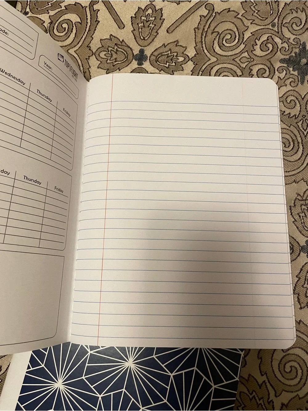Set of 2 Navy Geometric Spiral Notebooks